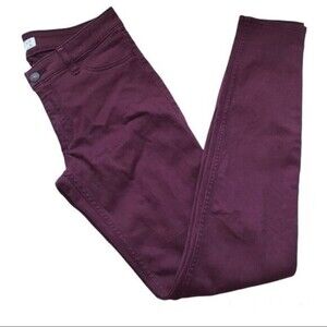 ABERCROMBIE & Fitch Mid Rise Skinny Maroon Jean Junior  Size  00R
